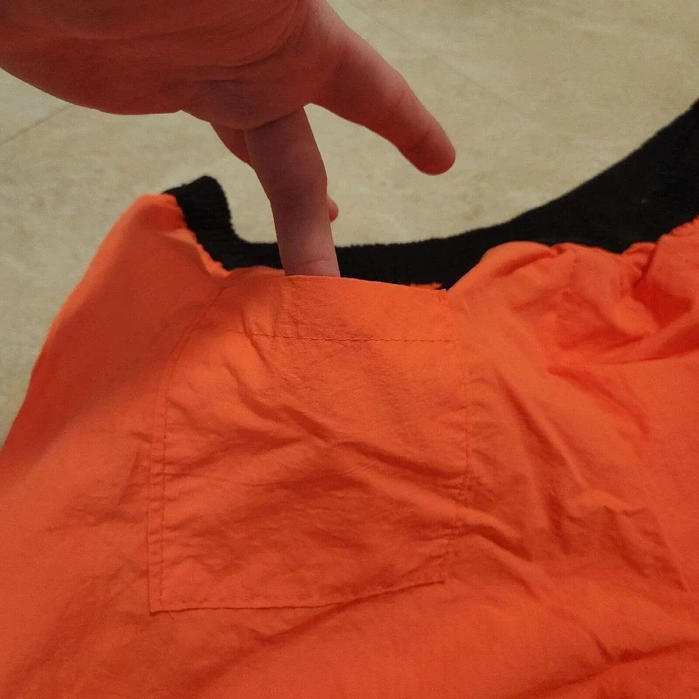 VTG Lightning Bolt Men XL USA Made Retro Orange Elastic Swim Trunks Board Shorts